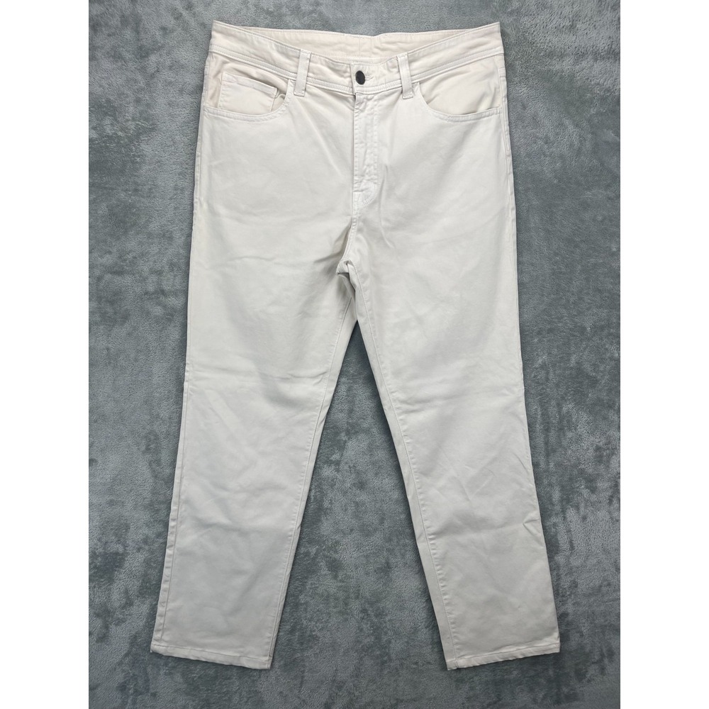 Straight Down Men's‎ Pants 36x32 (Real 36x30) Ivory Casual Golf Cotton Blend